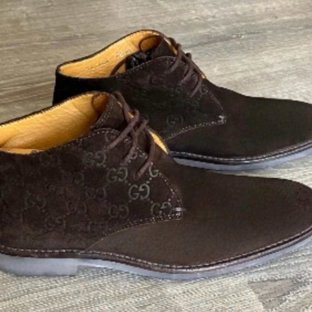 Vintage Gucci Men's Dark Brown Suede Boots - Picture 5 of 11